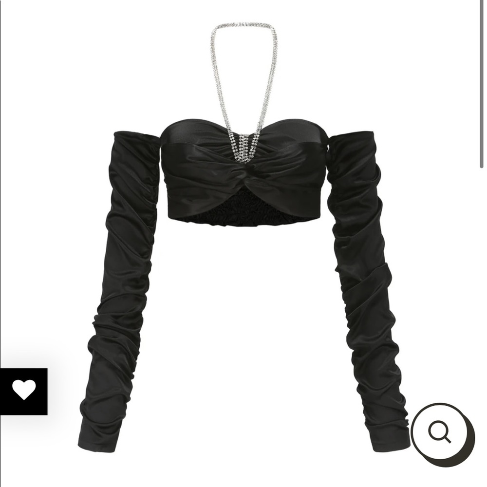 Like New Nana Jacqueline Diamond Black Halter Top
